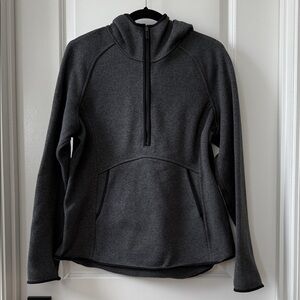 Lululemon Fleece and Thank You Pullover Half Zip Hoodie Dark Gray